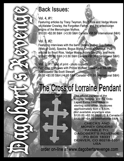 Back Cover: Dagobert's Revenge: Musick, Magick, Monarchism (Volume 5 Number 1) by Tracy Twyman